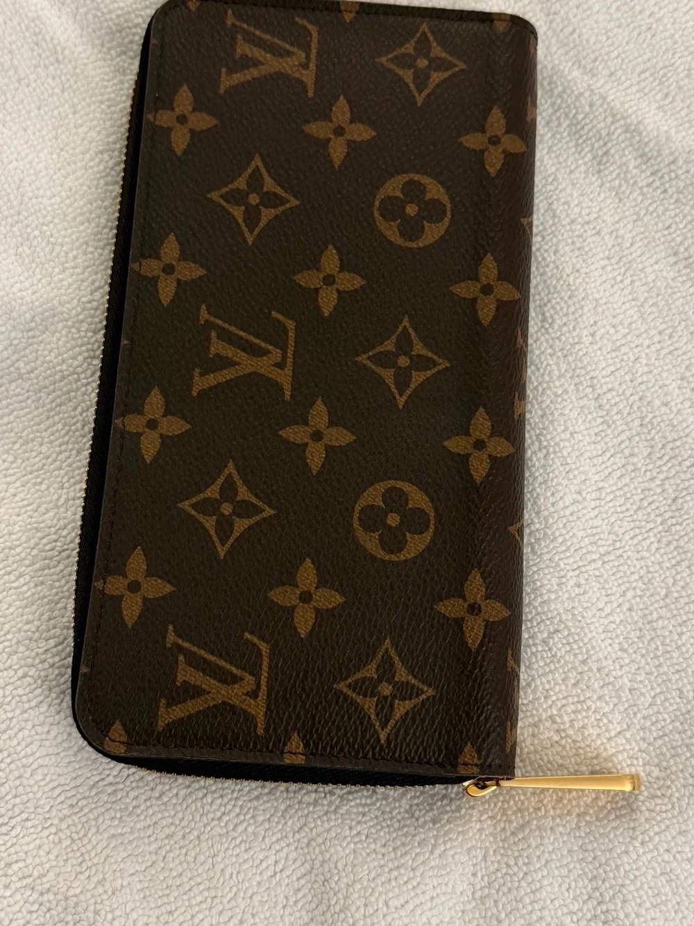 Louis Vuitton Monogram Canvas Zip Wallet in Brown and Tan